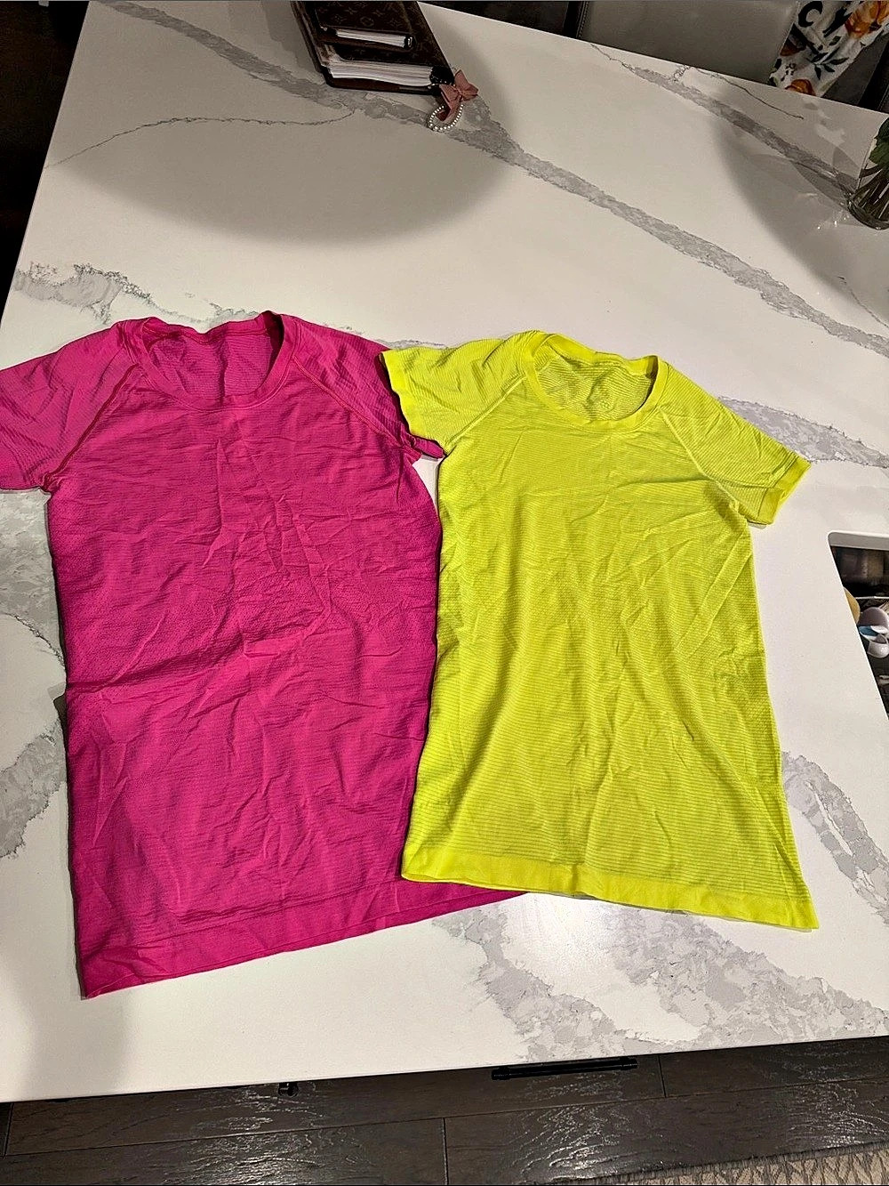 lululemon Swiftly Tech Short-Sleeve Shirt 2.0 Pink & Yellow